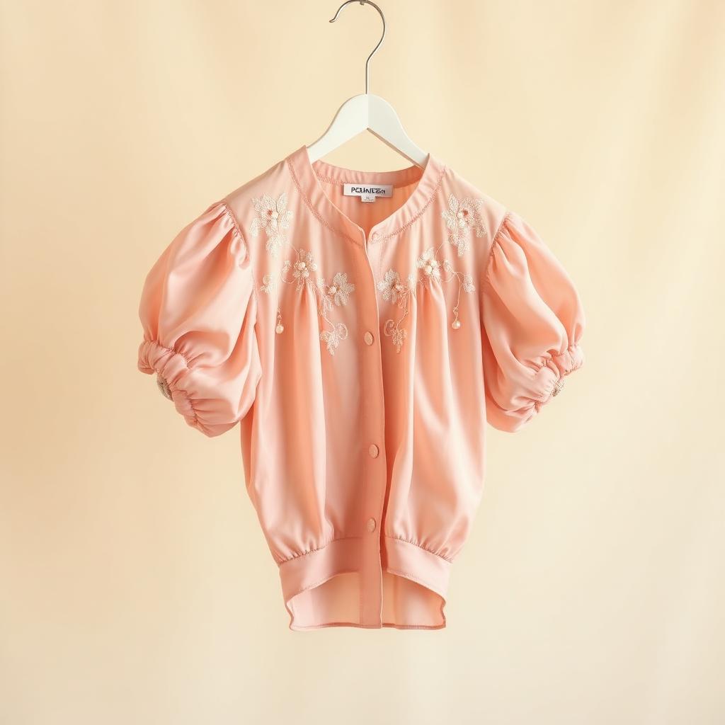 Blush Pearl blouse design stitched by Pradhi Stitching, Ahmedabad
