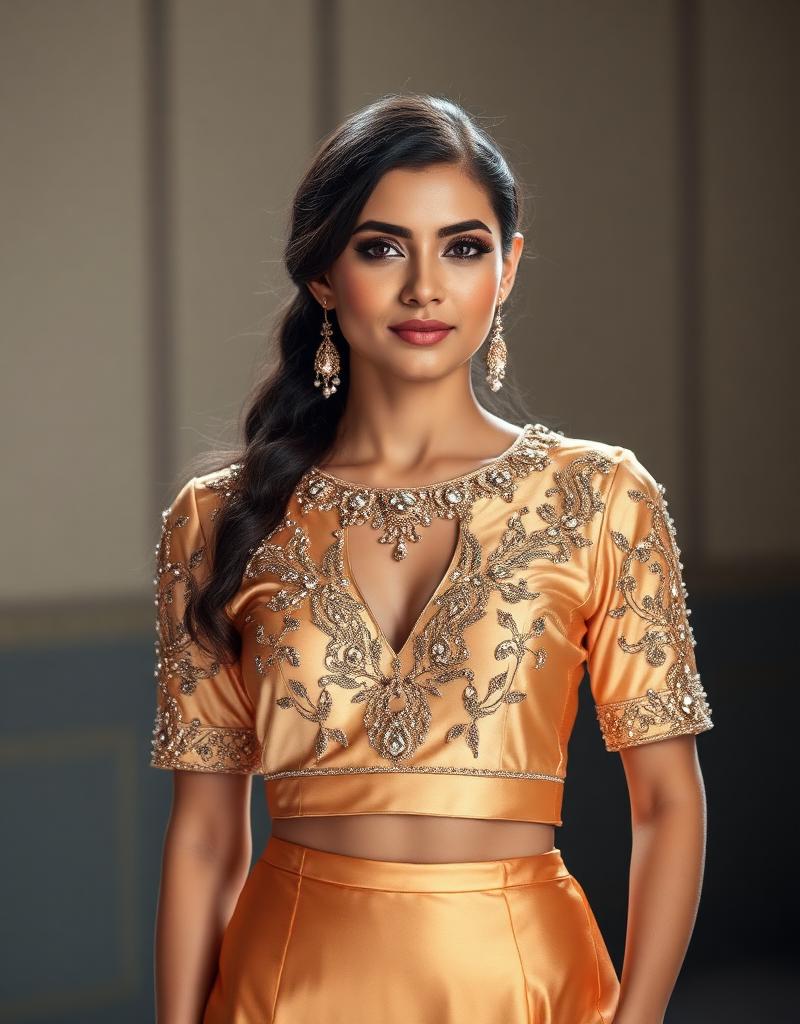 Golden Glamour blouse design stitched by Pradhi Stitching, Ahmedabad